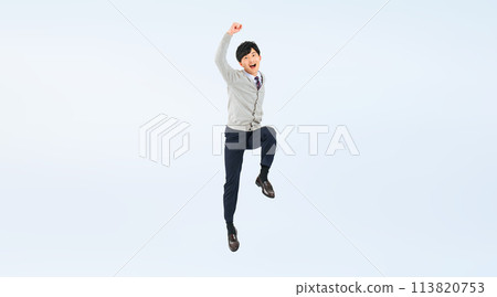 男學生製服跳躍全身照 男學生製服跳躍全身照 113820753