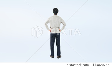 Full-body photo of a male student in uniform Full-body photo of a male student in uniform 113820756