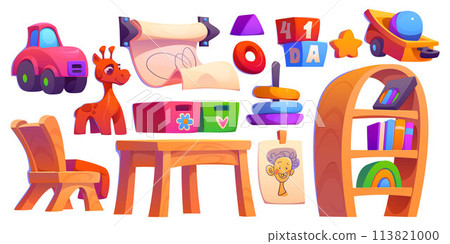 Kindergarten playroom interior design set 113821000