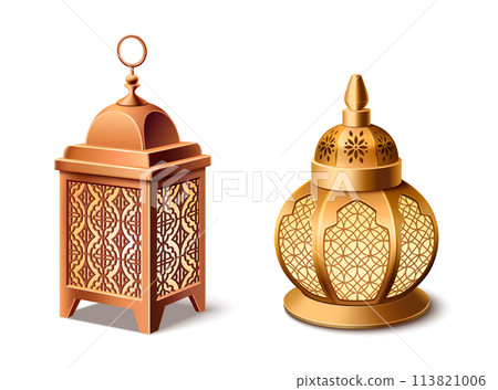 Ramadan kareem lanterns set 113821006