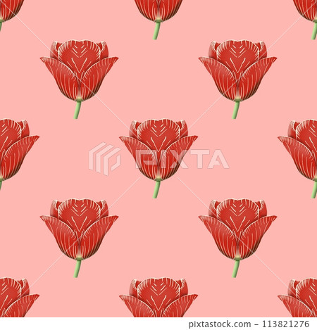 wildflower tulip flower pattern in a watercolor 113821276