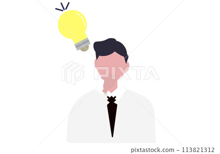有想法的人。好吧,燈泡。向量圖 有想法的人。好吧,燈泡。向量圖 113821312