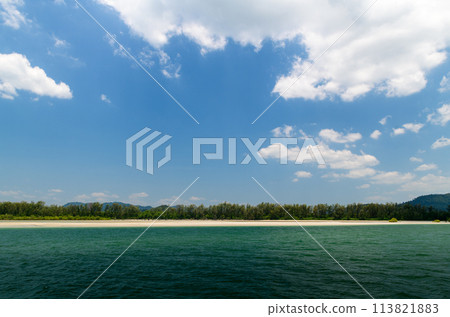 landscape of Bear Na Hill with sea and blue sky at Hat Chao Mai National Park. Trang 113821883