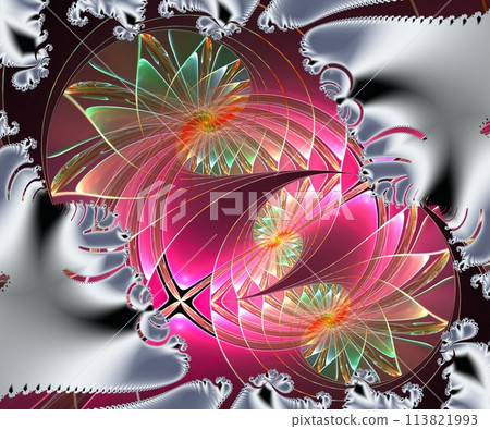 Computer generated abstract colorful fractal artwork 113821993