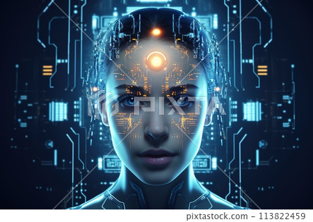 Artificial intelligence human face learning, generative ai 113822459