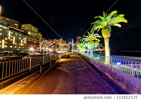 [Shizuoka Prefecture] Atami cityscape and night view of Atami Sun Beach 113822535