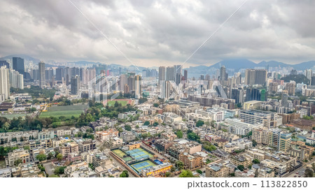 April 19 2024 view cityscape of Kowloon Tong, residential district 113822850