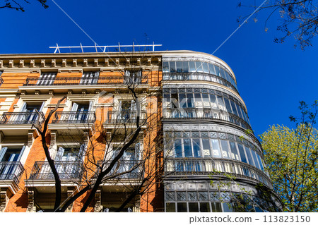 Old Luxury Residential Buildings in Jeronimos area in Central Madrid Old Luxury Residential Buildings in Jeronimos area in Central Madrid 113823150