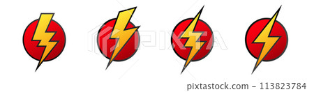 Electric Bolt and Thunder Energy Icon Vector Electric Bolt and Thunder Energy Icon Vector 113823784