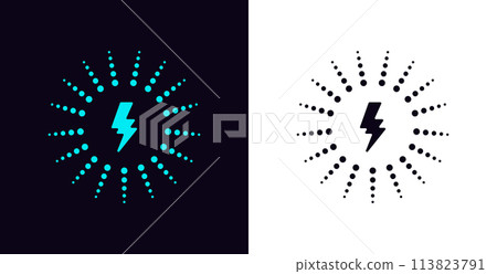 Battery charge Energetic Thunderbolt and Flash Icon Vector Logo Battery charge Energetic Thunderbolt and Flash Icon Vector Logo 113823791