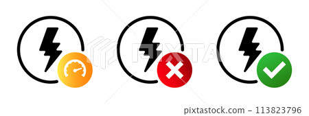 Power Surge Bolt and Thunder Icon Vector Power Surge Bolt and Thunder Icon Vector 113823796