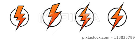 Electric Power and Thunder Flash Bolt Vector Electric Power and Thunder Flash Bolt Vector 113823799