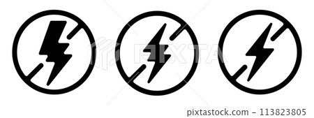 antistatic Energy Power Flash with Bolt Vector Icon Design antistatic Energy Power Flash with Bolt Vector Icon Design 113823805