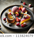 Chocolate cake reflected in the mirror 113824079