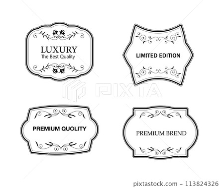 Ornamental label frames. Premium Quality and Satisfaction Guarantee Label collection 113824326