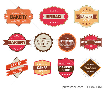 Set of vintage retro bakery badges and labels 113824361