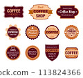 Old style Coffee frames and labels. Set of Retro Vintage coffee labels 113824366