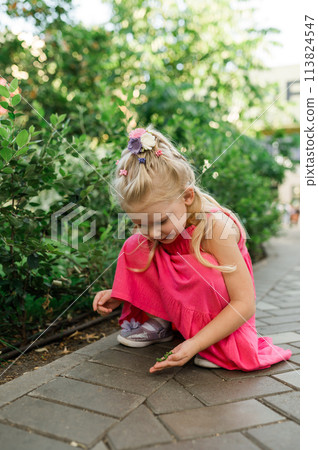 Child head with cochlear implant hearing aid. Hearing aid and medicine innovating technology and diversity Inclusion and people with disability concept. Copy space 113824547