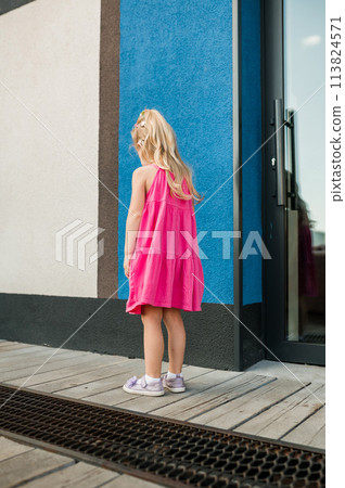 Child head with cochlear implant hearing aid. Hearing aid and medicine innovating technology and diversity Inclusion and people with disability concept. Copy space 113824571