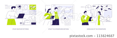 Meteorology abstract concept vector illustrations. Meteorology abstract concept vector illustrations. 113824687