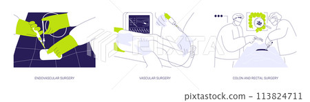 General surgery patients abstract concept vector illustrations. General surgery patients abstract concept vector illustrations. 113824711