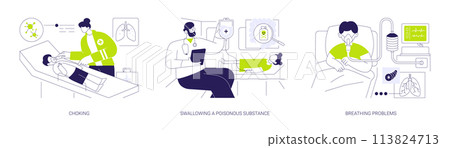 Pediatric emergency medicine abstract concept vector illustrations. Pediatric emergency medicine abstract concept vector illustrations. 113824713