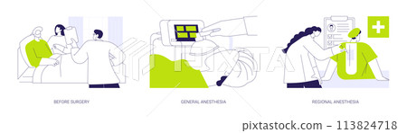 Critical care medicine abstract concept vector illustrations. Critical care medicine abstract concept vector illustrations. 113824718