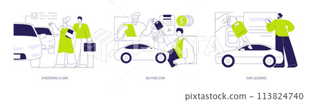 Car dealership abstract concept vector illustrations. 113824740
