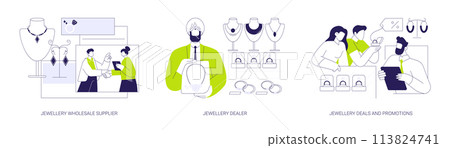 Jewellery business abstract concept vector illustrations. 113824741