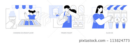 Ice Cream shop isolated cartoon vector illustrations se Ice Cream shop isolated cartoon vector illustrations se 113824773