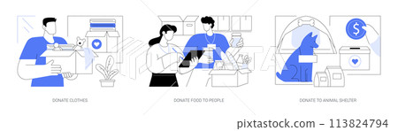 Making donations isolated cartoon vector illustrations se Making donations isolated cartoon vector illustrations se 113824794