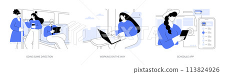 Using public transport isolated cartoon vector illustrations se Using public transport isolated cartoon vector illustrations se 113824926