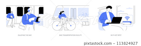 Smart public transport isolated cartoon vector illustrations se Smart public transport isolated cartoon vector illustrations se 113824927