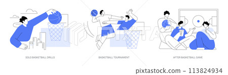 Basketball isolated cartoon vector illustrations se 113824934