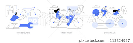 Urban cycling isolated cartoon vector illustrations se 113824937