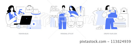Create your own look isolated cartoon vector illustrations se 113824939