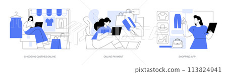 Online shopping isolated cartoon vector illustrations se 113824941