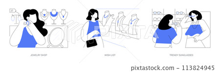 Buying accessories isolated cartoon vector illustrations se Buying accessories isolated cartoon vector illustrations se 113824945