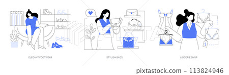 Fashion boutique isolated cartoon vector illustrations se 113824946