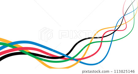 Olympic games stripes isolated on white background. Vector illustration 113825146