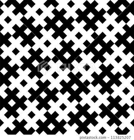 Seamless geometric pattern. Black and white traditional ornament. Seamless geometric pattern. Black and white traditional ornament. 113825207