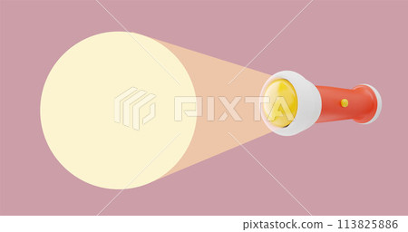 Vector camping lantern with light strip on on pink background. 113825886