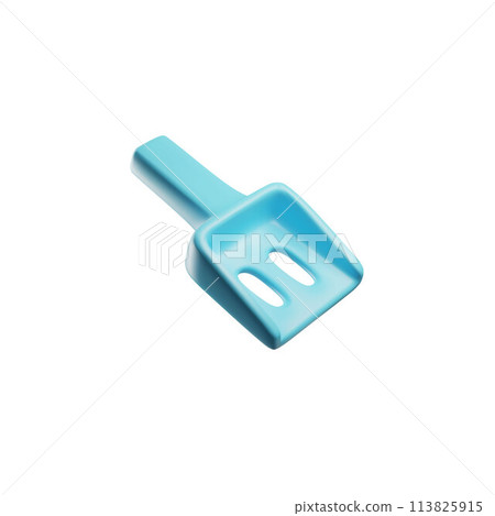 3D blue pet scoop vector illustration 113825915