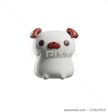 Stylized dog figure 3d vector illustration Stylized dog figure 3d vector illustration 113825933