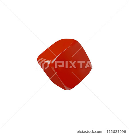 Lustrous red 3D dice icon vector illustration 113825996