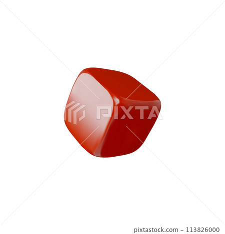 Isometric vector 3d red cube with rounded corners on a white background 113826000