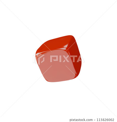 Reflective red 3D dice icon vector illustration Reflective red 3D dice icon vector illustration 113826002