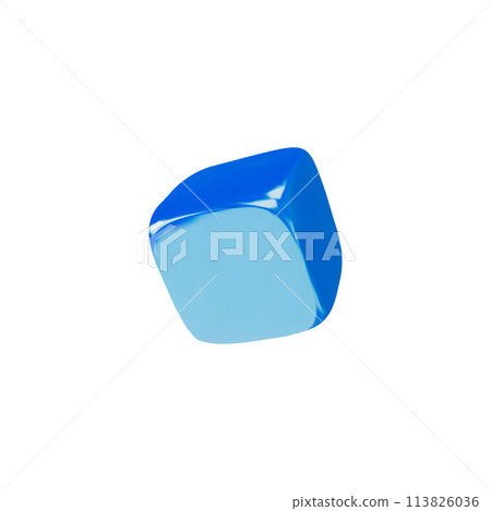 Glossy blue 3D dice icon vector illustration Glossy blue 3D dice icon vector illustration 113826036