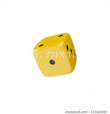 Dynamic angle yellow 3D dice icon vector illustration Dynamic angle yellow 3D dice icon vector illustration 113826067