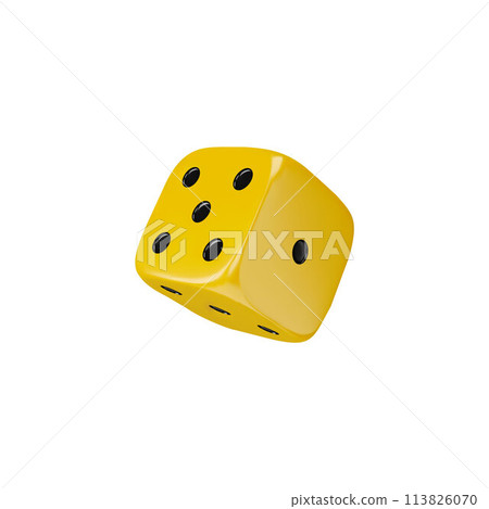 3D dice icon for casino games and concepts on a white background 113826070